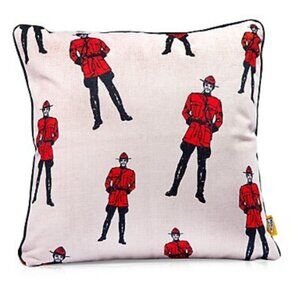 Canadian Mountie Soft Burlap Throw Pillow Shell (Stuffing Not Included)